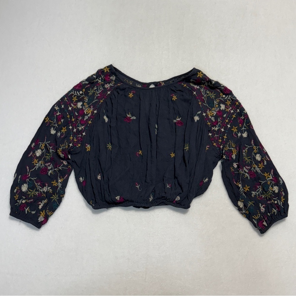Free People Wild Flowers Embroidered Blouse Size XS - Picture 3 of 6